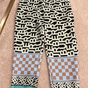 Burberry Black and Cream Logo Joggers